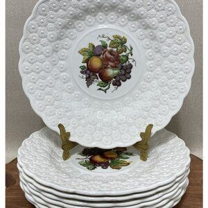 Copeland Spode Daisy Alden Luncheon Plate 9 In Set of 8 England Fruit Floral